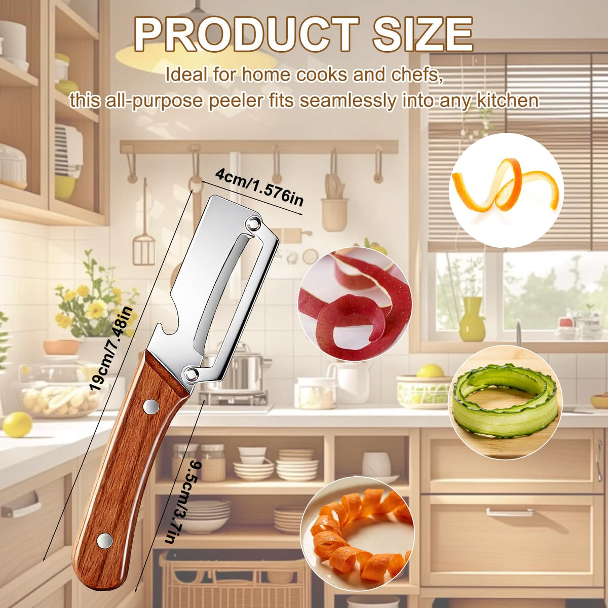 Generic versatile peeler suitable for potatoes, fruits, and papayas