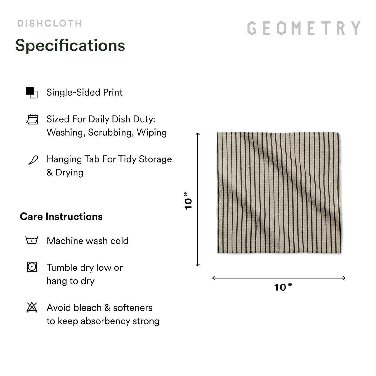 GEOMETRY willow stone color dishcloth brightens kitchen counters.