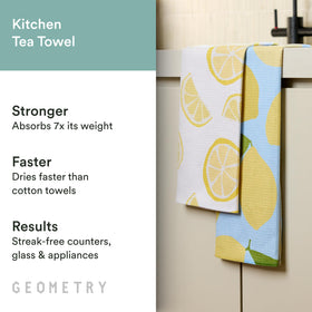 GEOMETRY microfiber towel close-up shows high absorbency