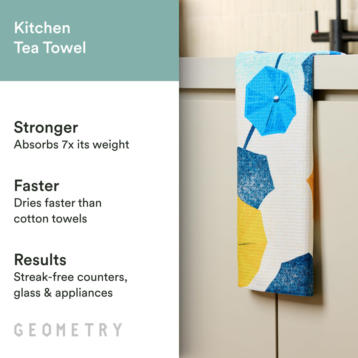 GEOMETRY Spring Kitchen Towels banana-print close-up for stylish drying and countertop cleaning