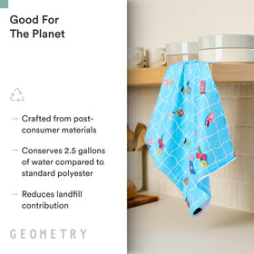 GEOMETRY Tea Towel reusable microfiber for everyday kitchen drying and cleaning.