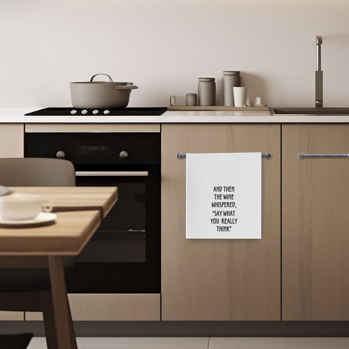 Geqtt towel hanging in kitchen ready for everyday use
