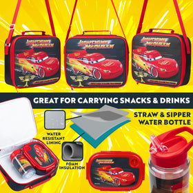 Get Trend Disney Cars insulated lunch bag preserves cool meals for hours.