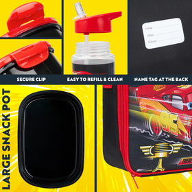 Get Trend Disney Cars snack container fits in the lunch kit for crunchy treats.
