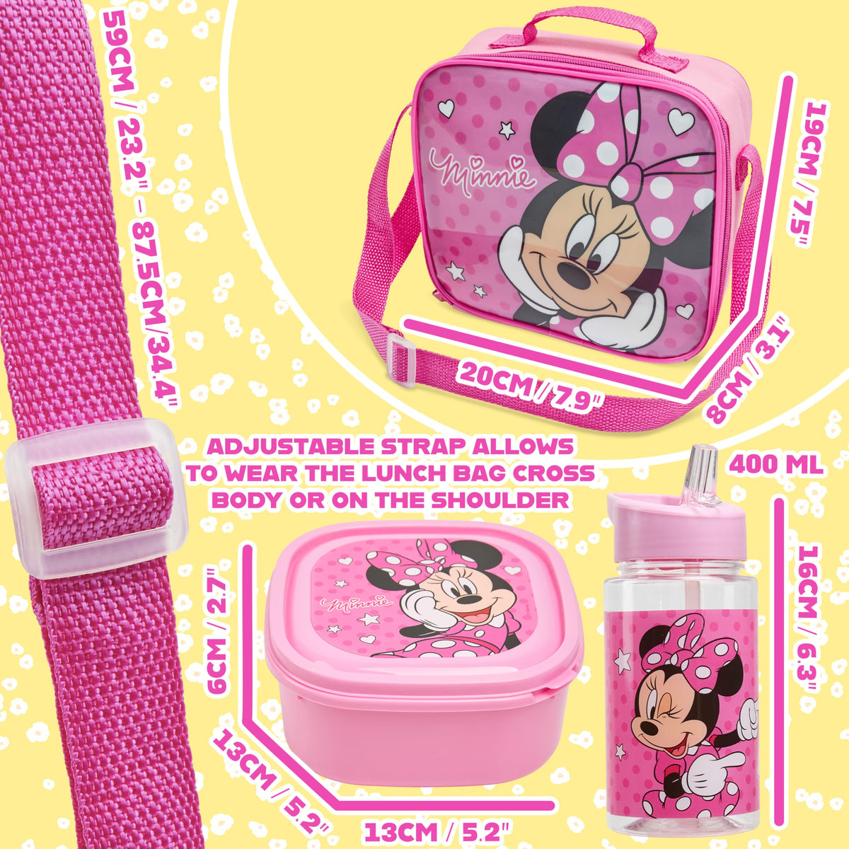 Get Trend Minnie Mouse lunch set gift-ready packaging for birthdays and back-to-school.
