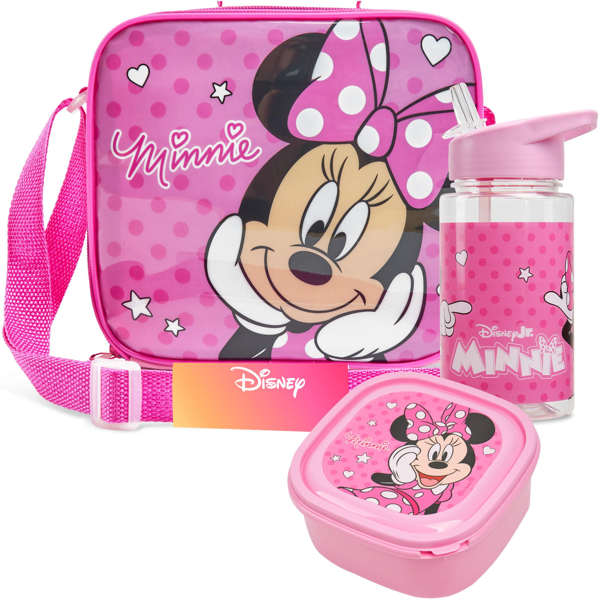 Get Trend Minnie Mouse lunch bag set keeps meals organized for school.
