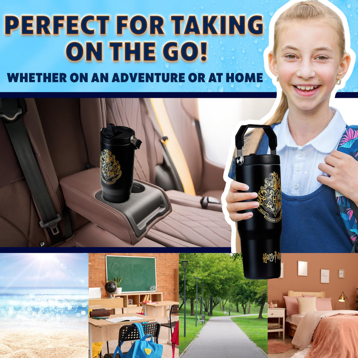 Get Trend Harry Potter tumbler with leak-resistant lid prevents spills during commutes.