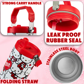 Hello Kitty 30oz tumbler with carry handle for easy carrying between classes