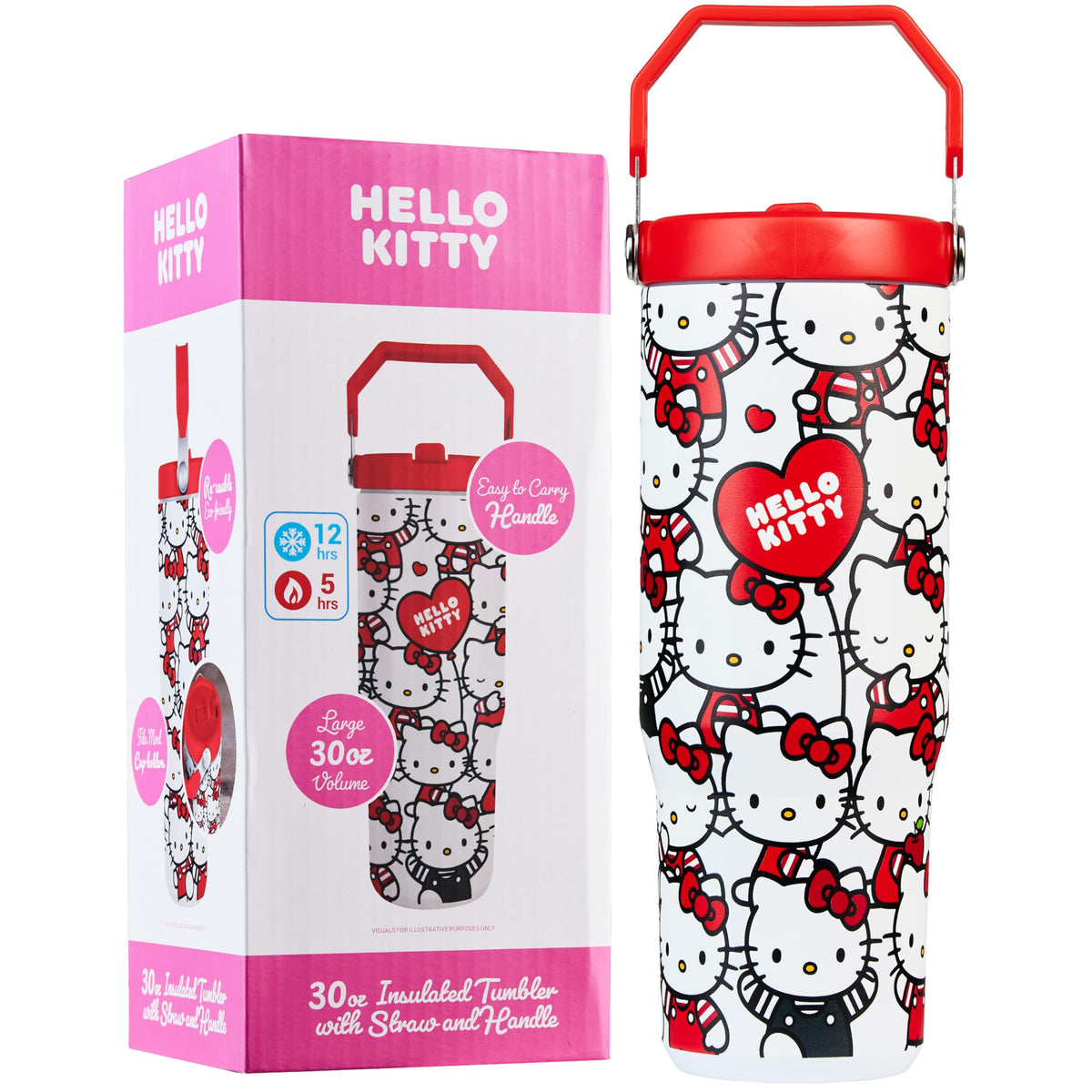 Get Trend Hello Kitty 30oz tumbler with stainless steel body for daily hydration on the go