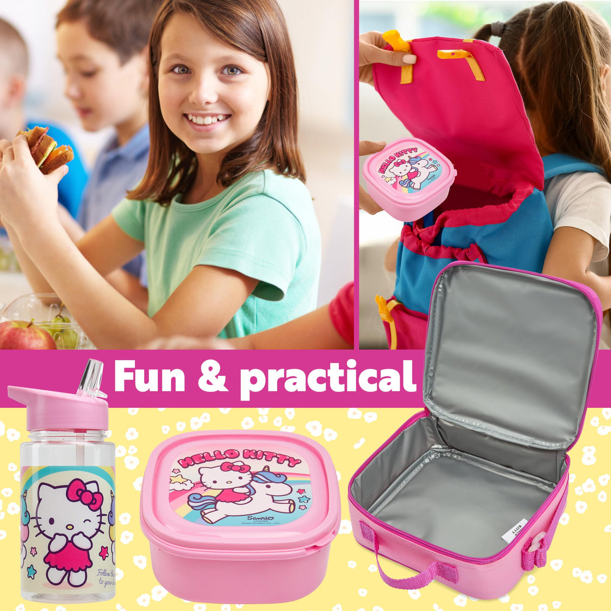 Get Trend Hello Kitty water bottle 24oz keeps drinks fresh on the go