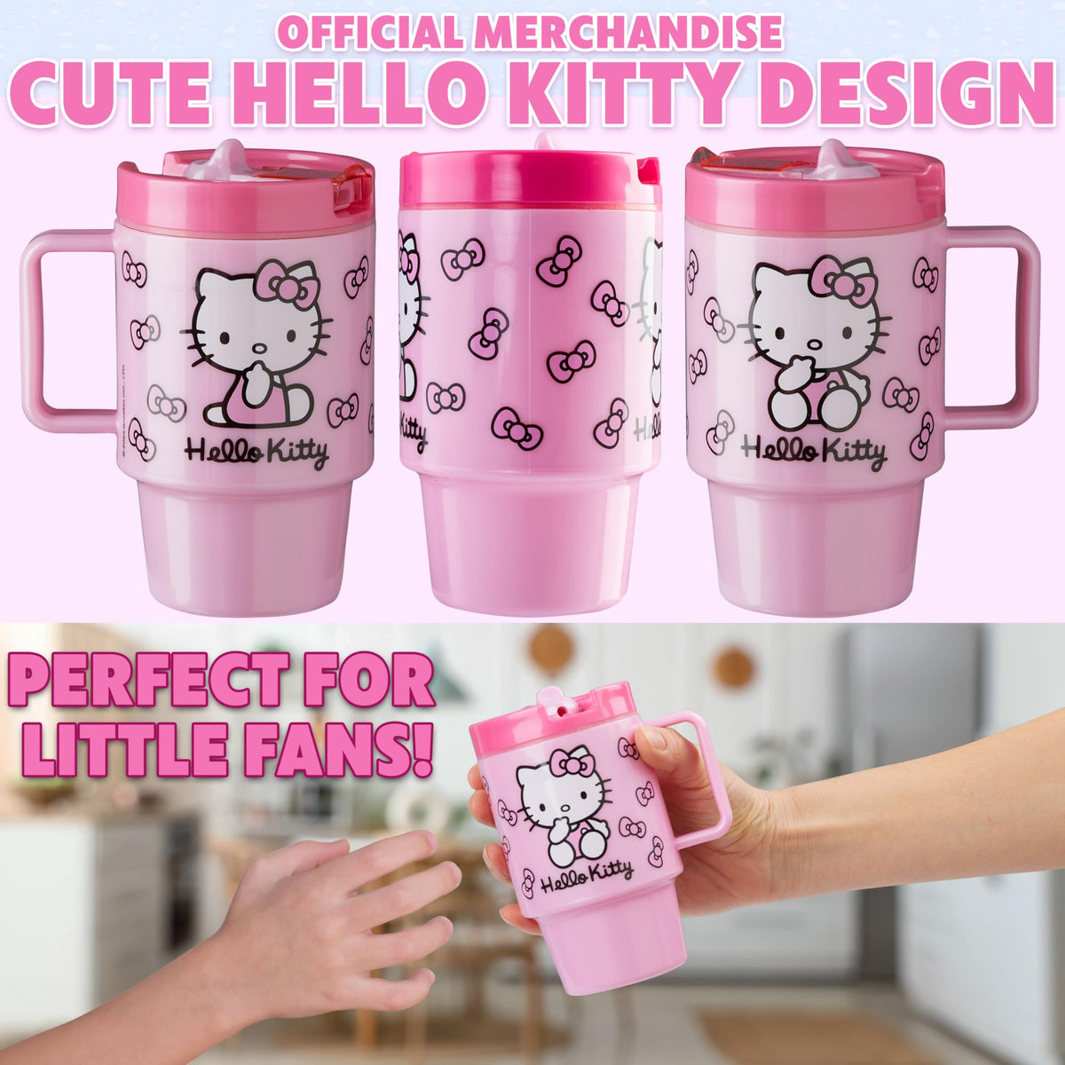 Get Trend Hello Kitty BPA-free bottle close-up shows safety.
