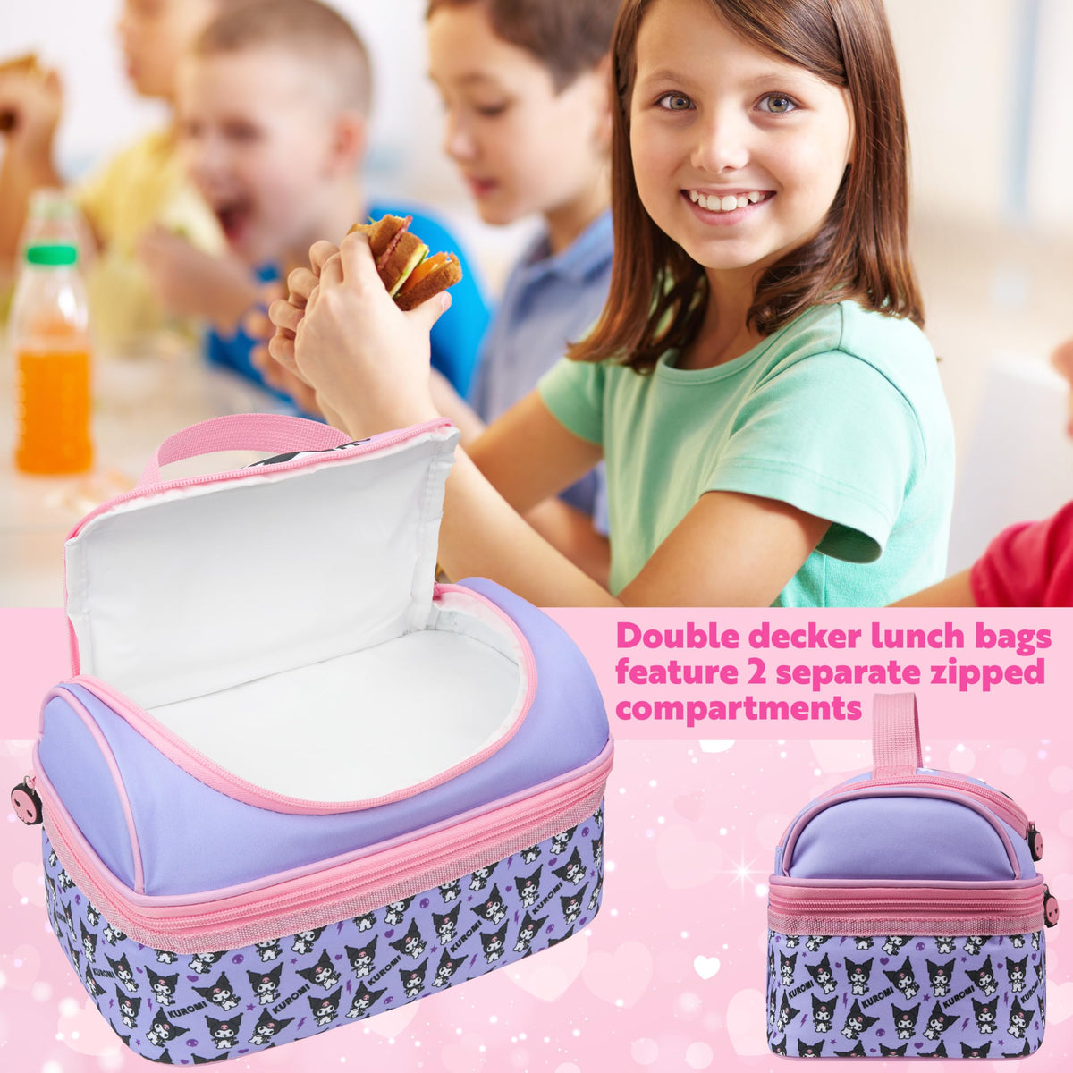 Get Trend insulated dual-compartments lunch bag keeps snacks fresh for school