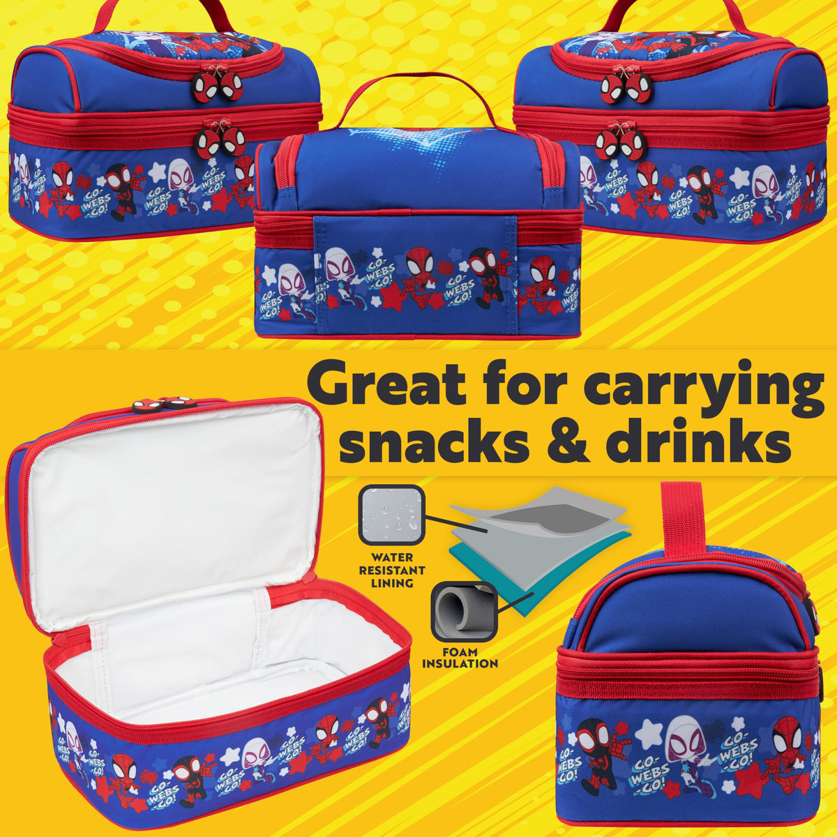 Open compartments offer easy access to snacks and meals on the go with Get Trend.