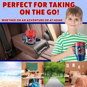 Get Trend Spiderman bottle with sturdy handle for easy carrying by kids.