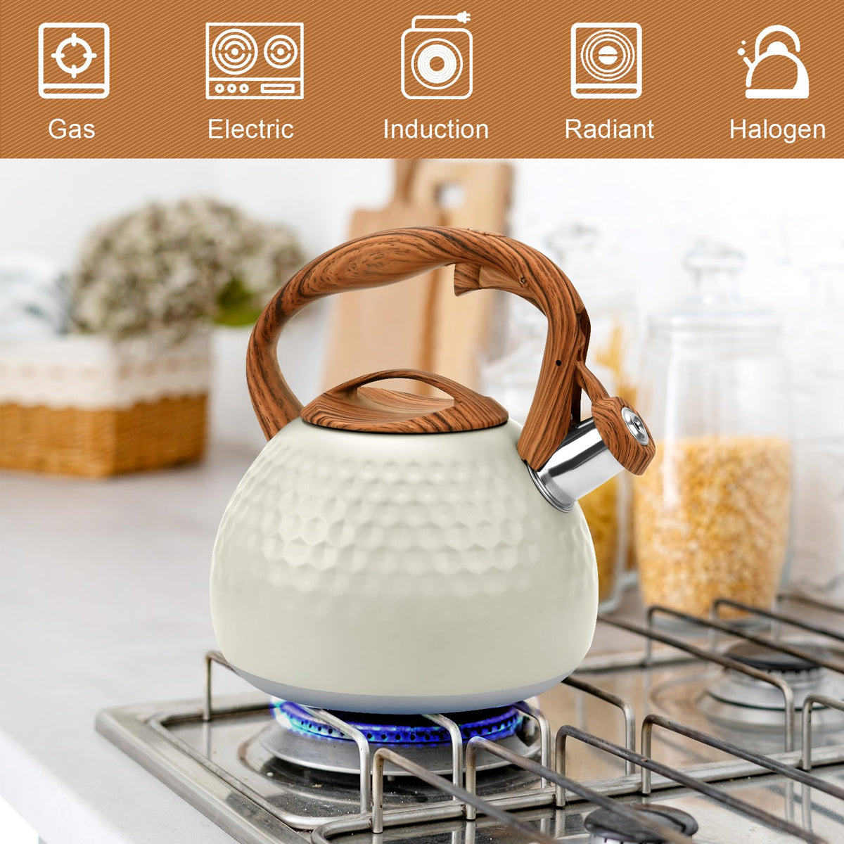 GGC Tea Kettle 3-liter capacity suits family gatherings and busy mornings.