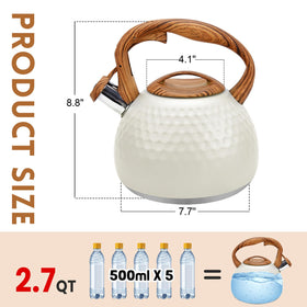 GGC Tea Kettle loud whistle clearly signals when water is ready.