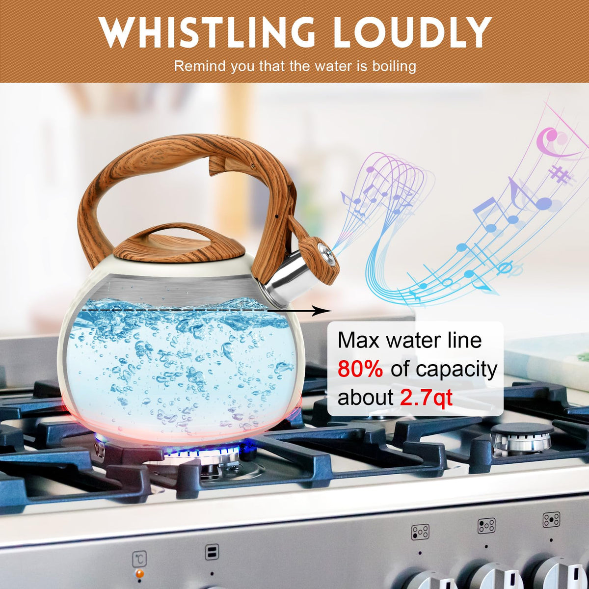 GGC Tea Kettle simple-button control makes pouring safer and easier.