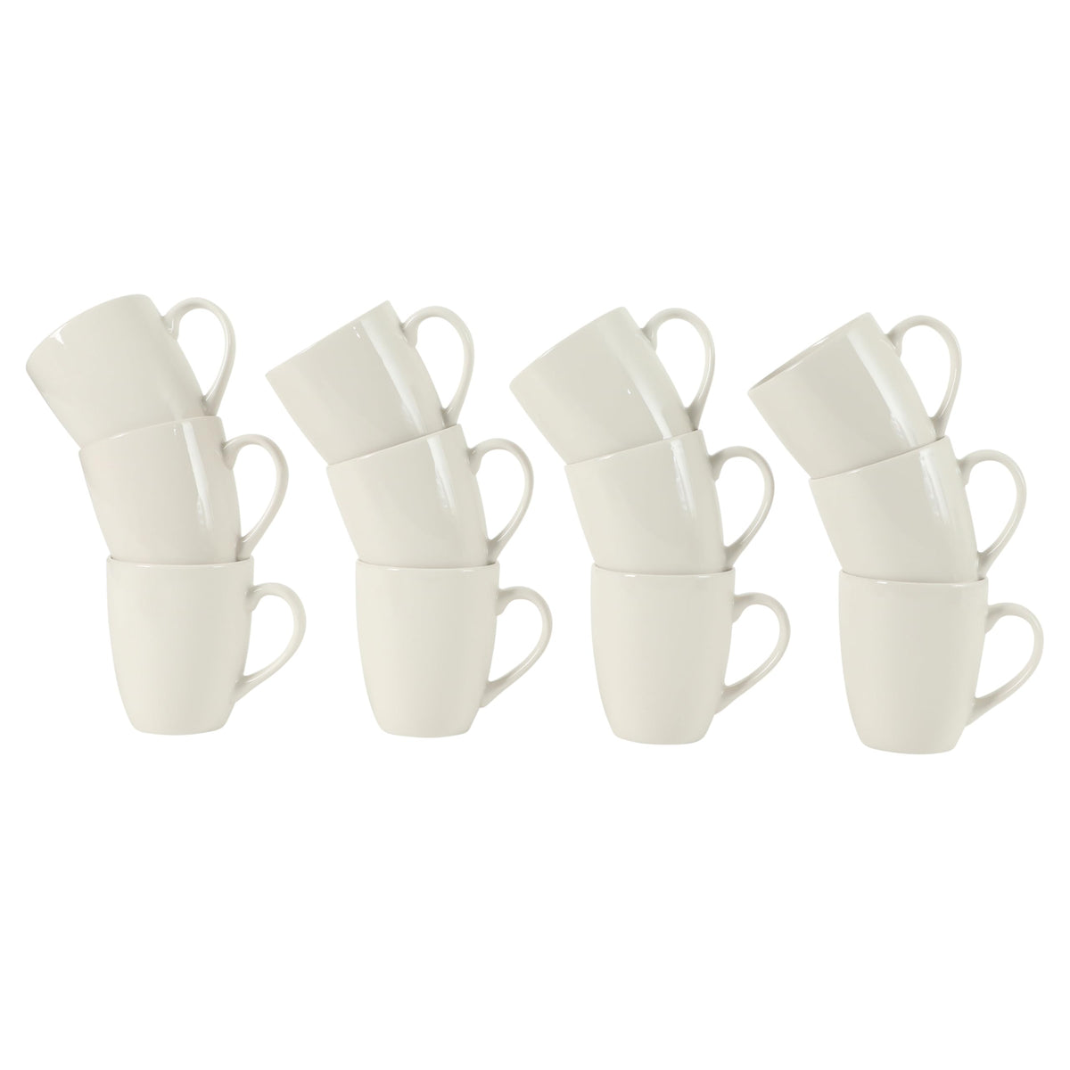 Gibson Home Great Essentials 12oz mug set in white glaze for easy cleanup.