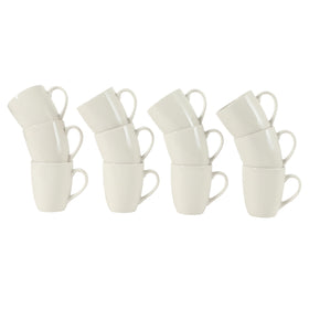 Gibson Home Great Essentials 12oz mug set in white glaze for easy cleanup.