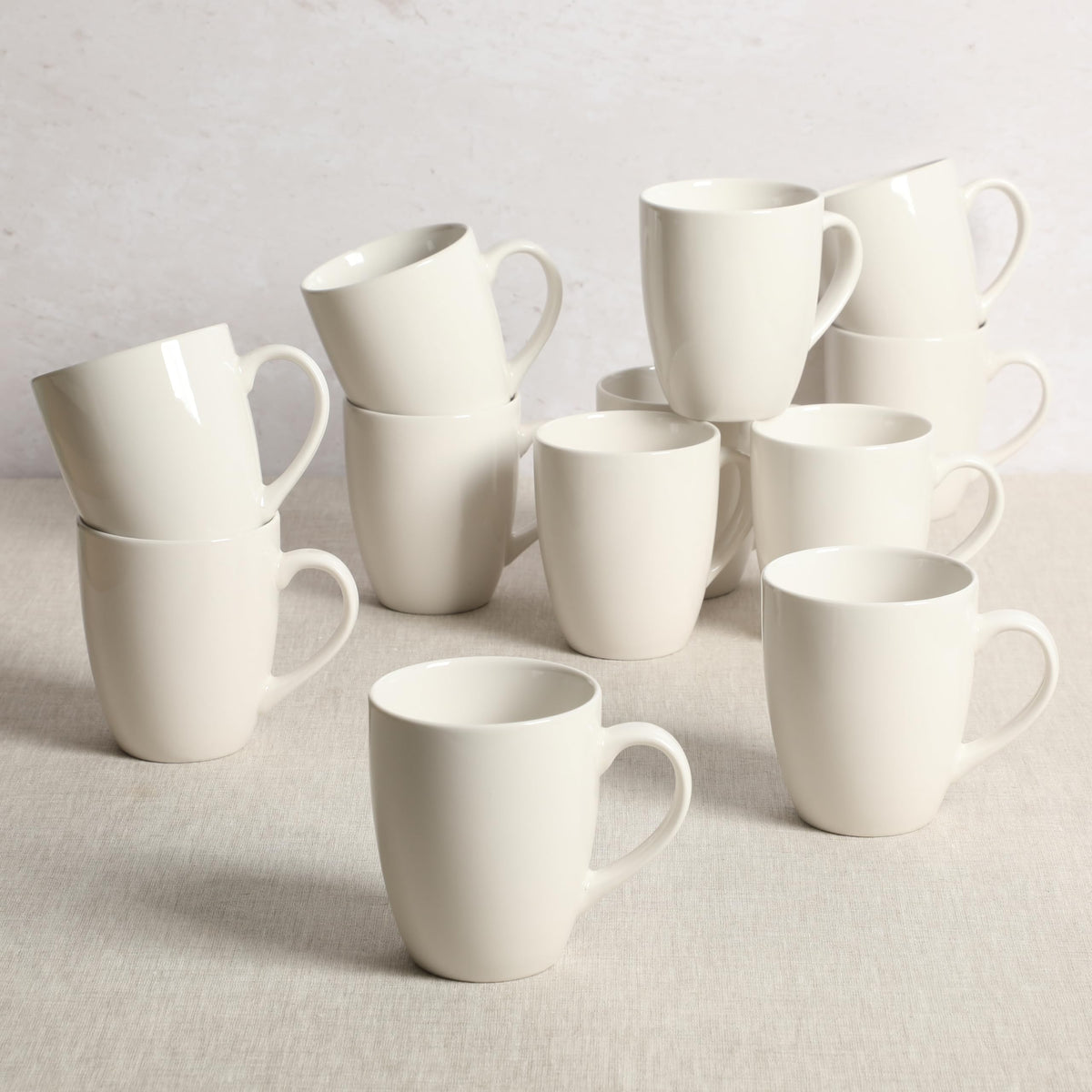 Close-up of Gibson Home porcelain mug showing smooth glaze and comfortable grip.