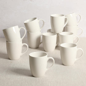 Close-up of Gibson Home porcelain mug showing smooth glaze and comfortable grip.