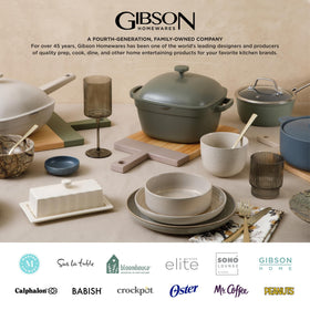 Gibson Home Rockaway dishwasher-safe dinnerware for easy cleanup after meals.