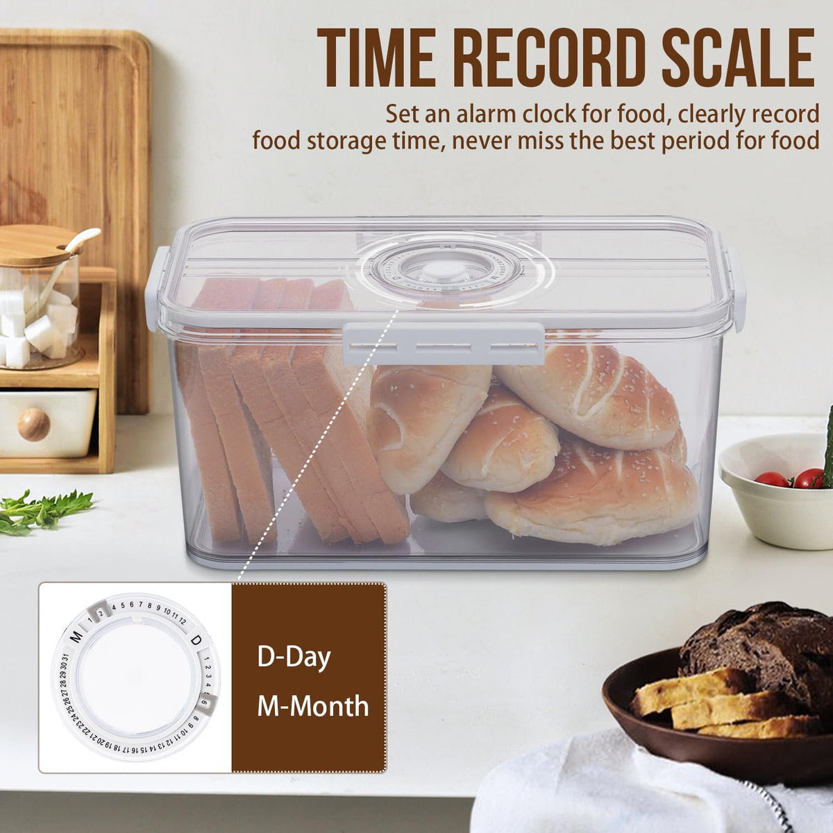 Gifhomfix bread box detachable drain board drains moisture away.
