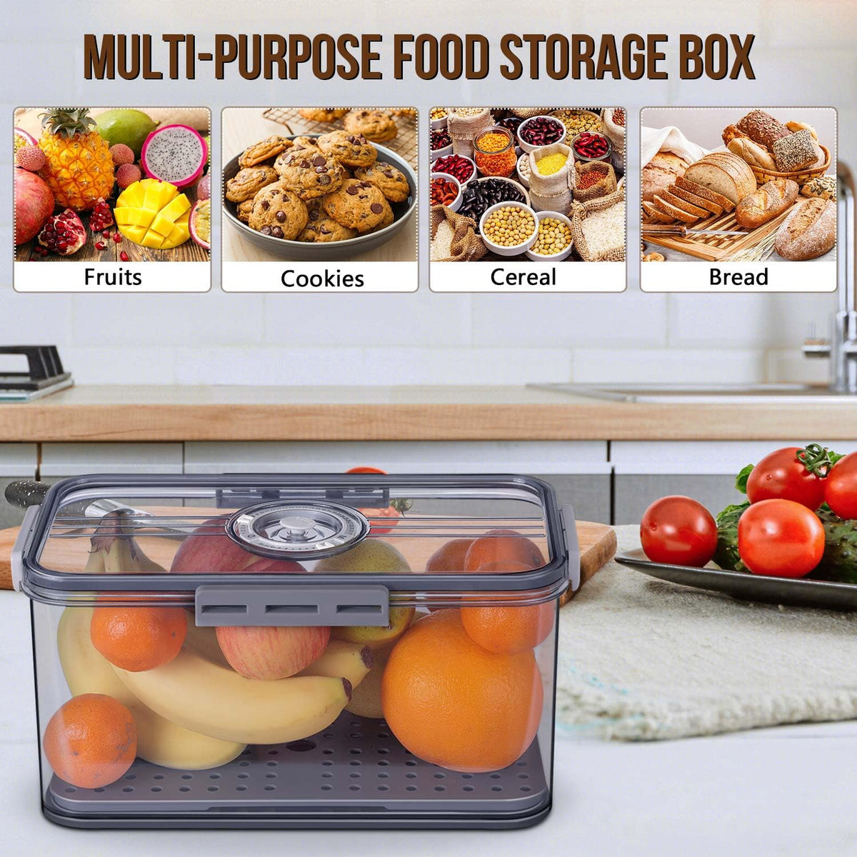 Gifhomfix grey transparent design blends with kitchens and reveals contents.