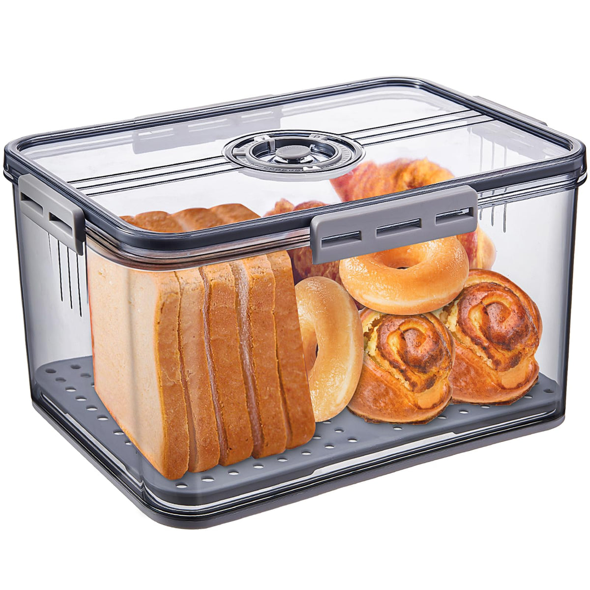 Gifhomfix bread box with time recording dial keeps freshness on track.