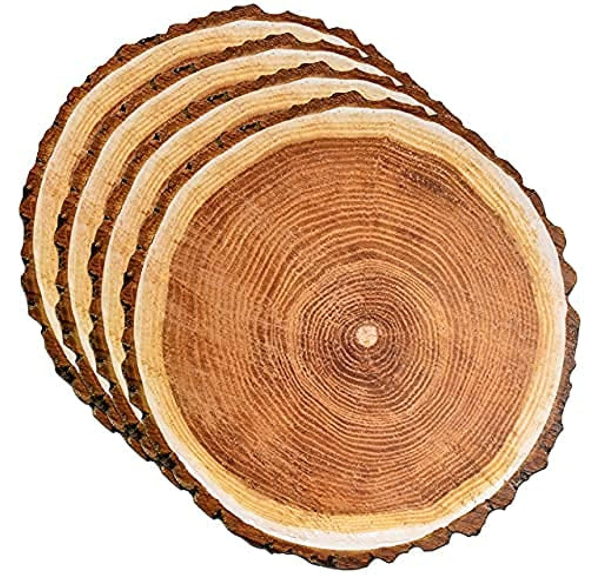 Gift Boutique disposable wood slice mats, 13.5-inch round, easy cleanup after meals.