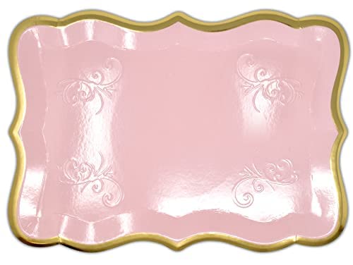 Gift Boutique pink tray with gold rim for wedding or party tables