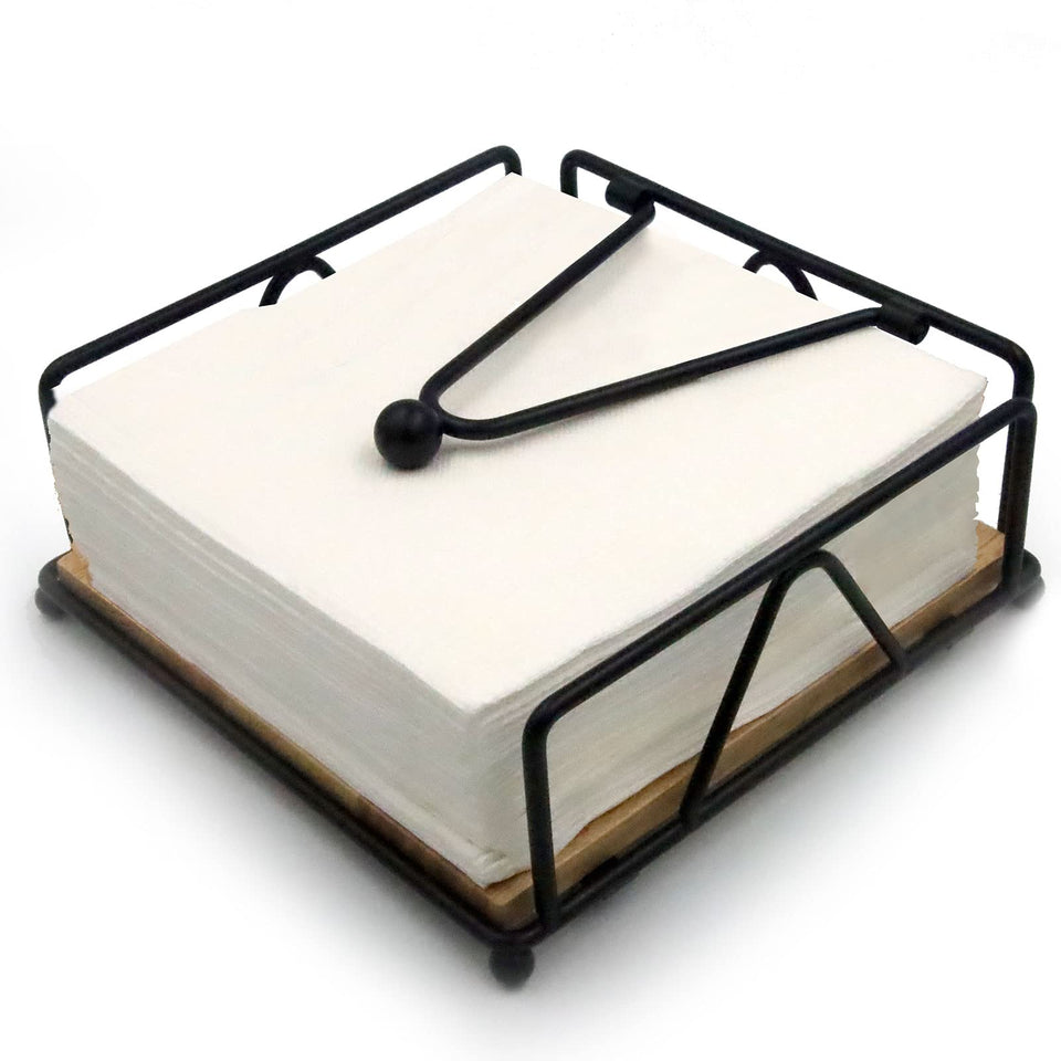 Gihunk napkin holder wood and metal stand keeps napkins within easy reach.