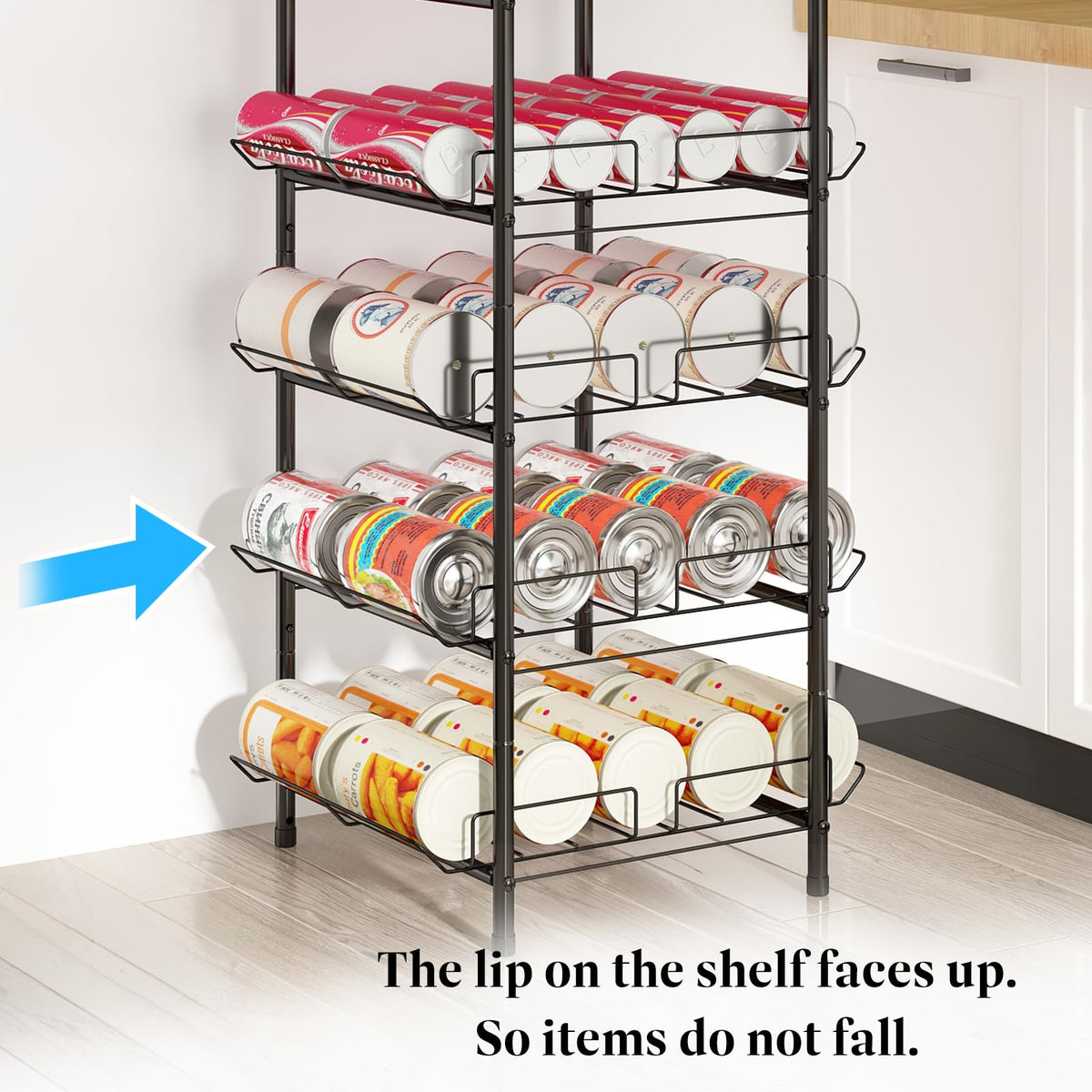 GILLAS metal bottle holder stands on the counter, resisting rust for long-lasting use.
