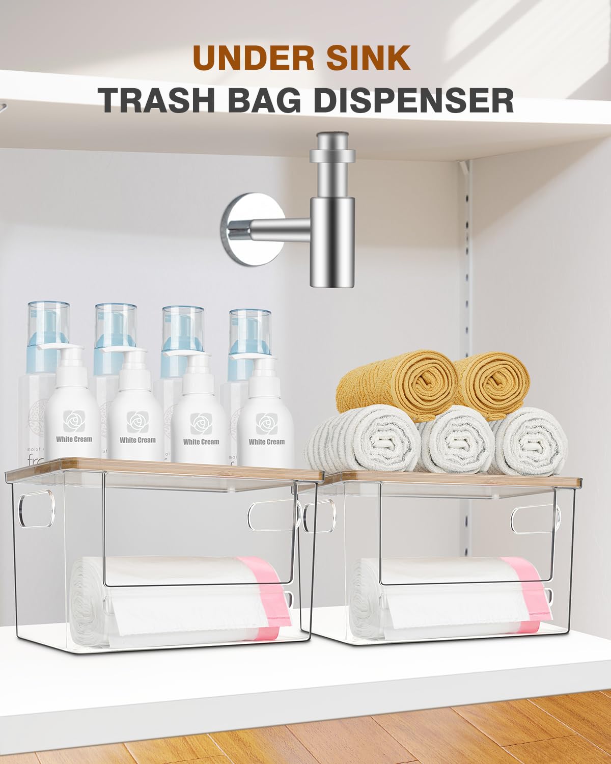 Ginnerella raised top edge prevents items from slipping out of the dispenser.