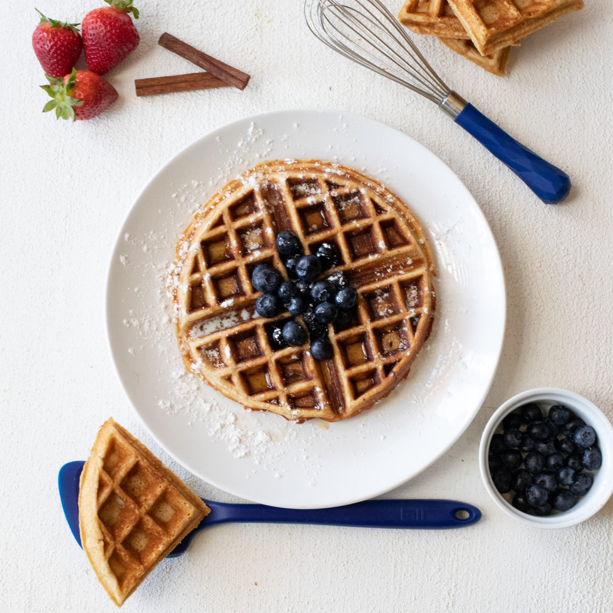 GIR ergonomic-handle spatula in slate provides secure grip for stirring and turning