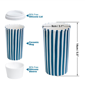 GIROFLIER mug blue color fits car cup holder for easy commuting.