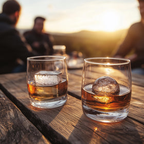Glacio whiskey-friendly setup creates large cubes for slow dilution and flavor.