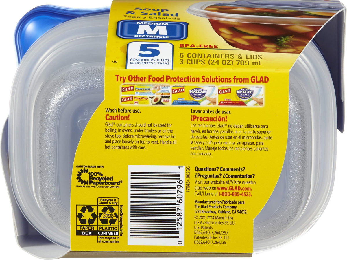 Glad GladWare 24oz portion container ideal for meal prep and portions.