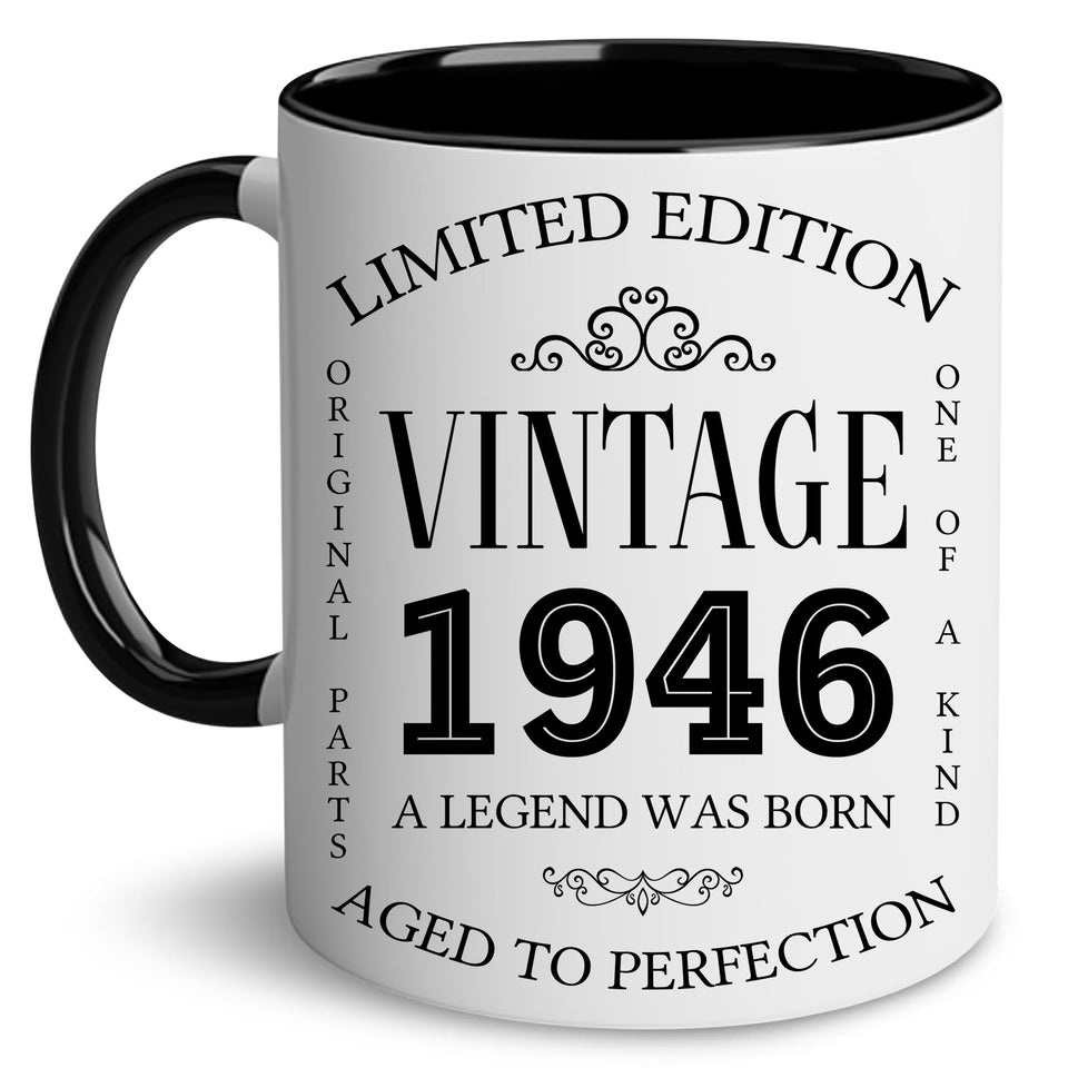 GLAKEUN Vintage 1946 mug front view for a stylish 80th birthday gift