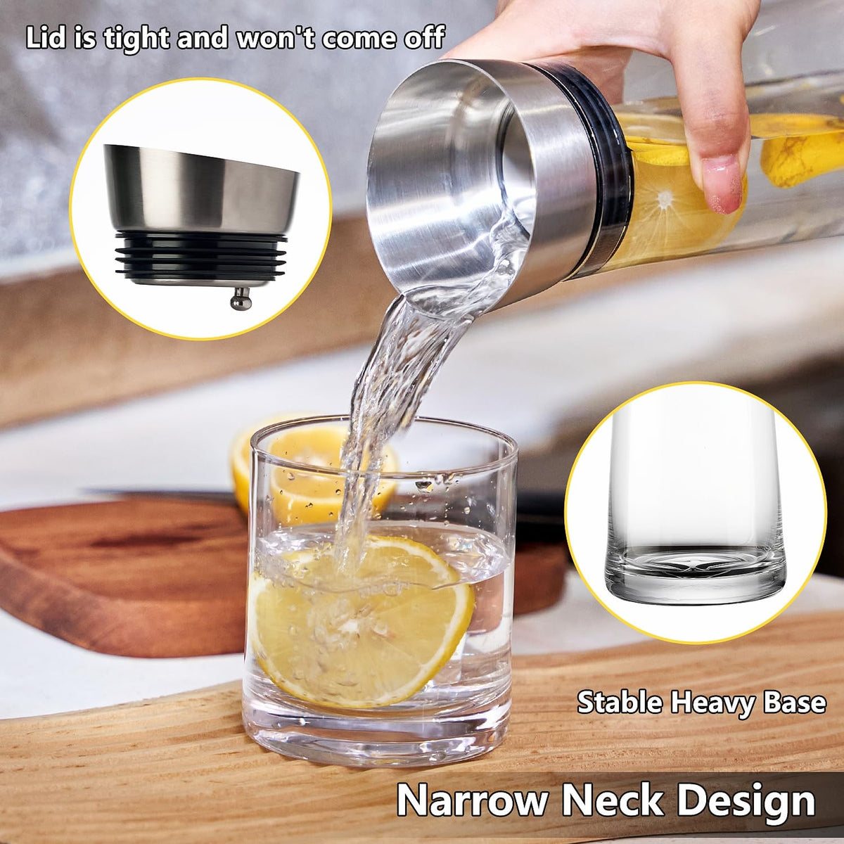GLASKEY 1200ml capacity carafe, ideal for family use and gatherings.