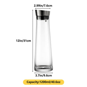GLASKEY glass carafe with gravity lid closed, keeps beverages fresh during serving.
