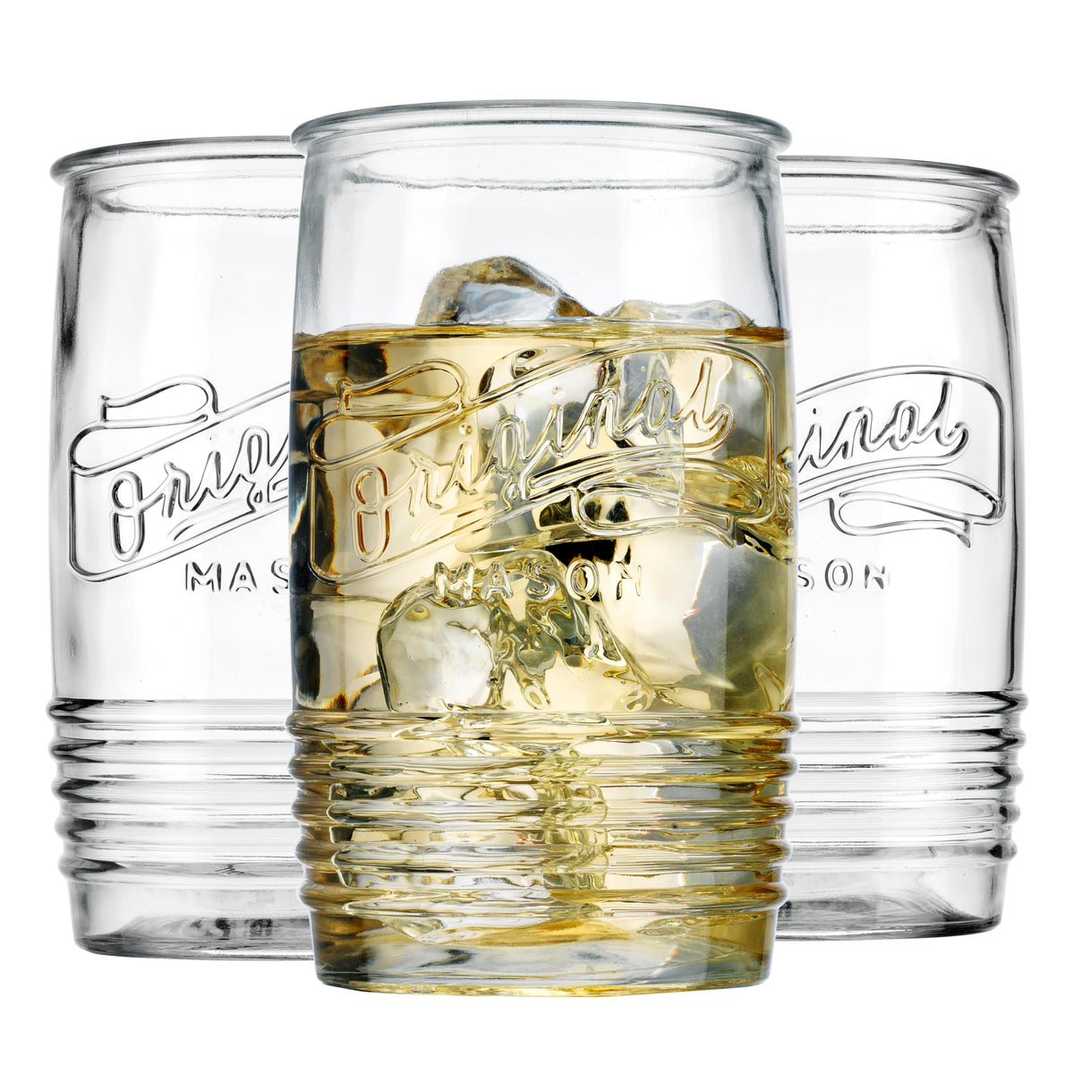 Glaver's 8-pack 20oz embossed Mason-logo tumblers for stylish entertaining at home