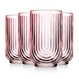 Glaver's pink arch highball glass is BPA-free and safe for daily use.