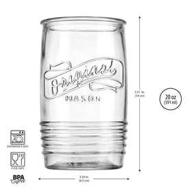 Glaver's vintage Italian design tumbler close-up showing embossed pattern and clear clarity