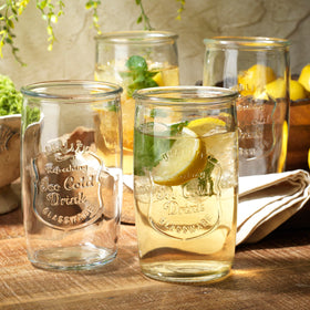 Glaver's vintage Italian-inspired embossed glass adds classic charm to home décor.