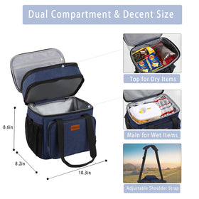 GLENKEY expandable lunch box bottom compartment interior shows insulation and organization.