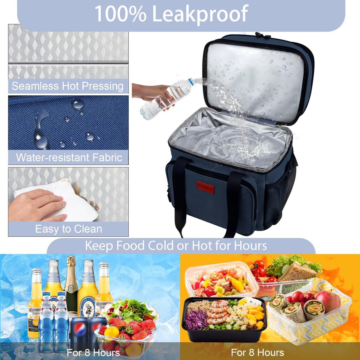 GLENKEY heavy-duty bag features padded shoulder strap for comfortable transport.