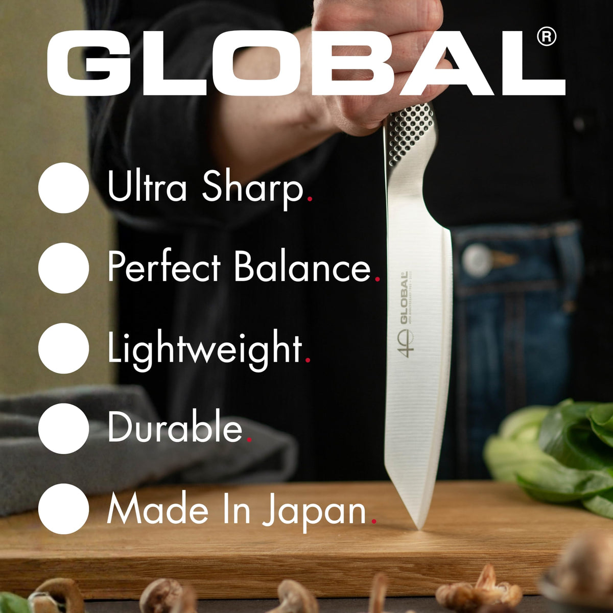 Global 3.5-inch paring knife peeling apple to demonstrate delicate tasks