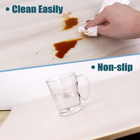 Glomen shelf liner is reusable and non-adhesive for flexible arrangements.