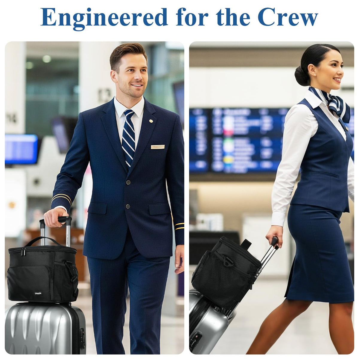 Gloppie Flight Crew Lunch Bag all-black professional look